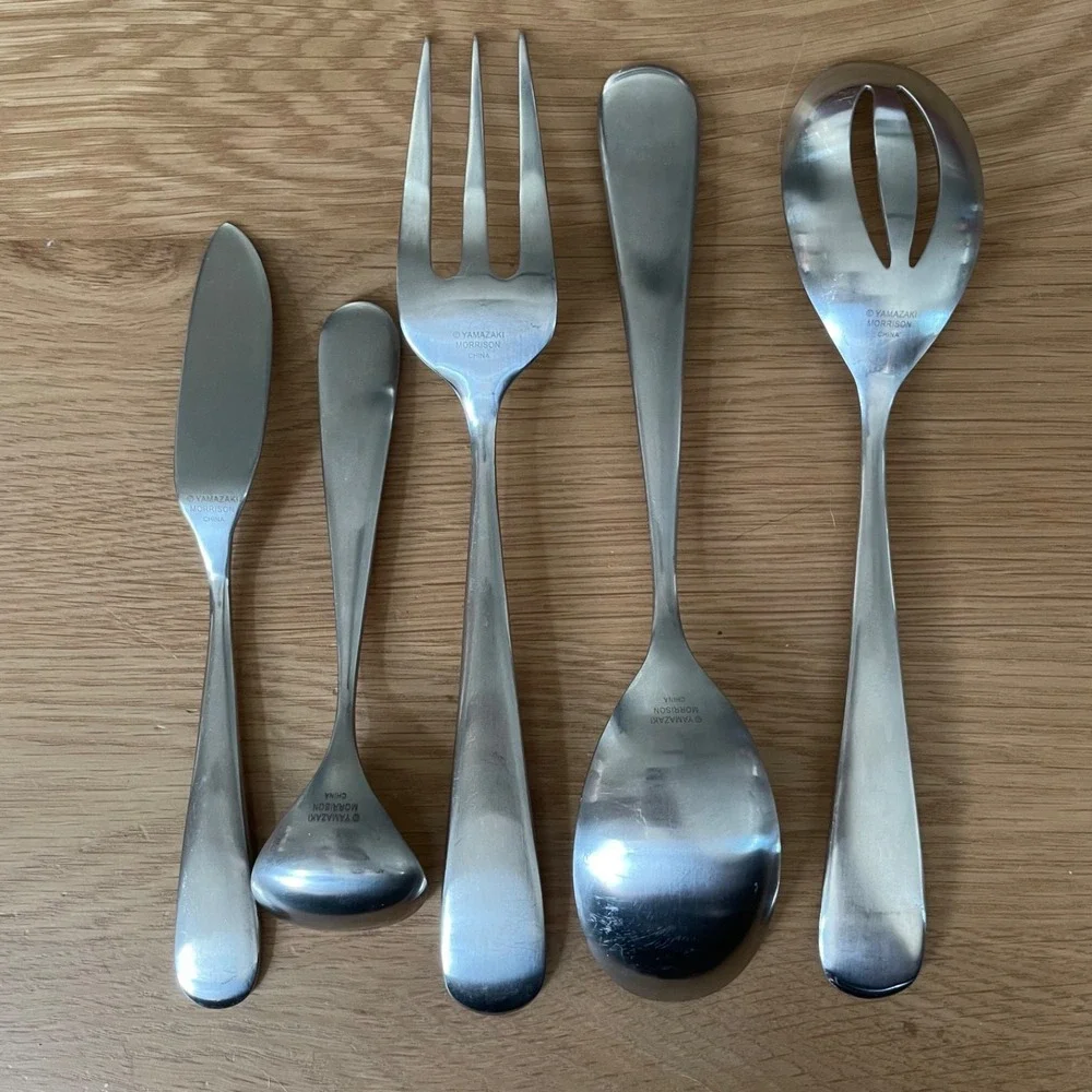 Yamazaki Morrison Stainless 5pc Hostess Serving Set Flatware Satin